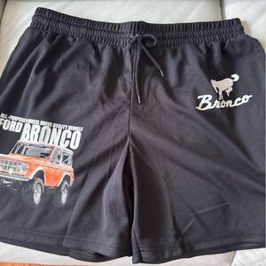 Ford Bronco Athletic Mesh Shorts Men’s Size L Black Official Licensed Logo